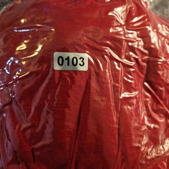 Monaco Red Long-Sleeve Open-Back Mini Dress With Mock Neck & Pleated Details - Picture 9 of 9